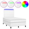 vidaXL feh&eacute;r műbőr rug&oacute;s &eacute;s LED-es &aacute;gy matraccal 120x190 cm