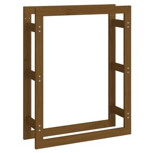 vidaXL m&eacute;zbarna t&ouml;m&ouml;r fenyőfa tűzifatart&oacute; &aacute;llv&aacute;ny 80x25x100 cm