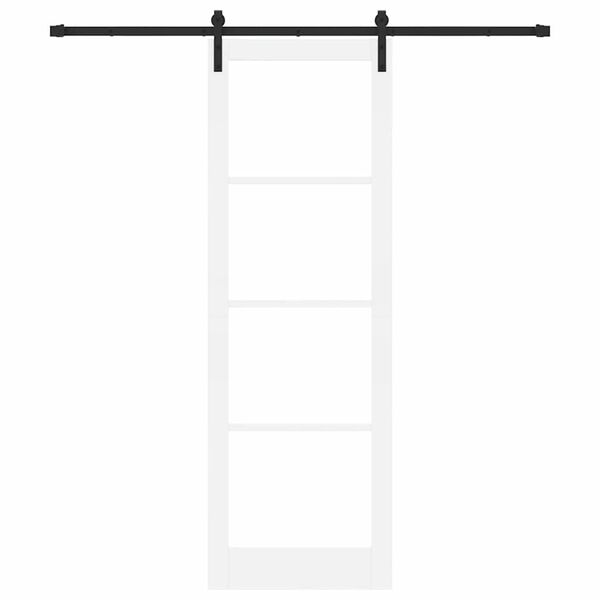 vidaXL Cs&uacute;sz&oacute; ajt&oacute; ORKDAL Feh&eacute;r 78 x 232 cm T&ouml;m&ouml;r fenyőfa &eacute;s &uuml;veg