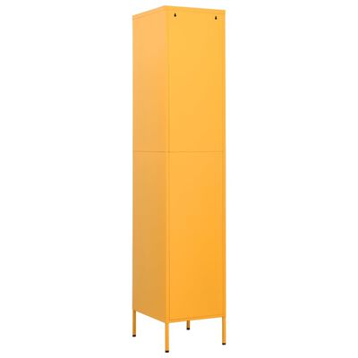 vidaXL mustársárga acél zárható szekrény 35 x 46 x 180 cm