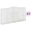 vidaXL 7 db &iacute;ves horganyzott vas gabion kos&aacute;r 400x50x200/220 cm
