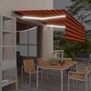 vidaXL narancss&aacute;rga-barna k&eacute;zzel kih&uacute;zhat&oacute; LED-es napellenző 4 x 3 m
