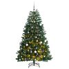 vidaXL csukl&oacute;p&aacute;ntos műkar&aacute;csonyfa 300 LED-del &eacute;s g&ouml;mb&ouml;kkel 210 cm