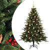vidaXL Műkar&aacute;csonyfa g&ouml;mbbel 120 cm 150 LED Meleg feh&eacute;r PVC &eacute;s f&eacute;m