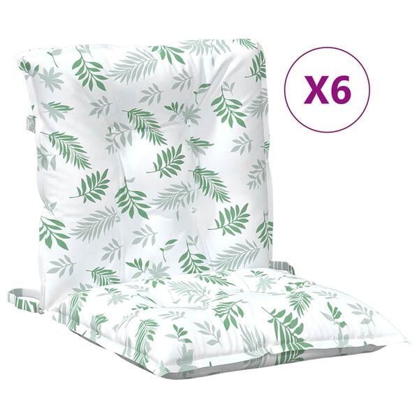 vidaXL Alacsony h&aacute;tt&aacute;ml&aacute;s sz&eacute;kk&eacute;p 6 pcs Feh&eacute;r 100 x 50 x 7 cm oxford