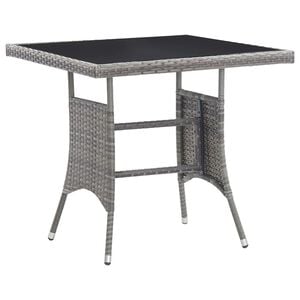 vidaXL sz&uuml;rke polyrattan kerti asztal 80 x 80 x 74 cm
