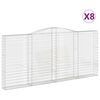 vidaXL 8 db &iacute;ves horganyzott vas gabion kos&aacute;r 400x30x180/200 cm