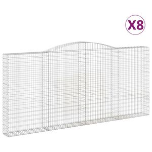 vidaXL 8 db &iacute;ves horganyzott vas gabion kos&aacute;r 400x30x180/200 cm