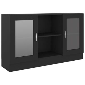 vidaXL fekete szerelt fa vitrinszekr&eacute;ny 120 x 30,5 x 70 cm