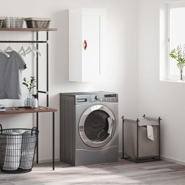 vidaXL feh&eacute;r szerelt fa fali szekr&eacute;ny 34,5 x 34 x 90 cm