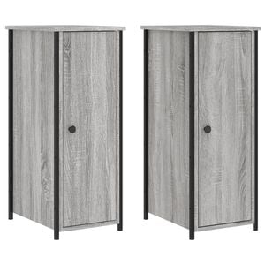 vidaXL 2 db sz&uuml;rke sonoma sz&iacute;nű szerelt fa &eacute;jjeliszekr&eacute;ny 32x42x80 cm