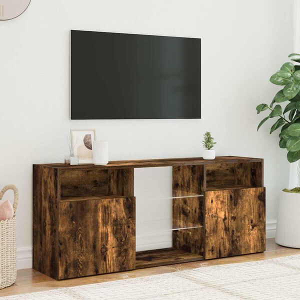 vidaXL füstös tölgy színű LED-es TV-szekrény 120 x 30 x 50 cm