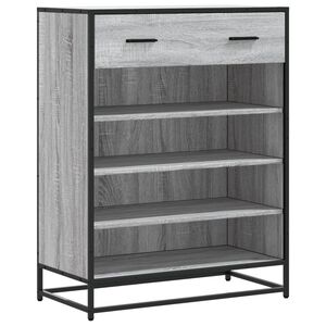 vidaXL sz&uuml;rke sonoma szerelt fa &eacute;s f&eacute;m cipőszekr&eacute;ny 75 x 38 x 97,5 cm