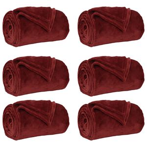 vidaXL Takar&oacute;k 6 db Bordeaux piros 220 x 240 cm 8.24 kg Gyapj&uacute;