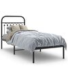 vidaXL fekete f&eacute;m &aacute;gykeret fejt&aacute;ml&aacute;val 80 x 200 cm