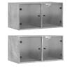 vidaXL 2 db betonsz&uuml;rke faliszekr&eacute;ny &uuml;vegajt&oacute;kkal 68,5 x 37 x 35 cm