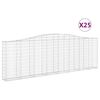 vidaXL 25 db &iacute;ves horganyzott vas gabion kos&aacute;r 400x30x120/140 cm