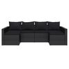 vidaXL 2 részes fekete polyrattan kerti ülőgarnitúra párnákkal
