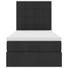 vidaXL fekete sz&ouml;vet ottom&aacute;n &aacute;gy matraccal & LED-ek 80x200cm