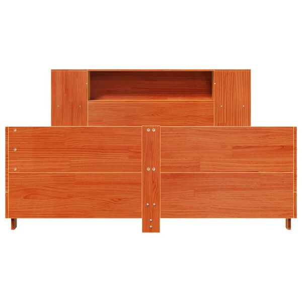 vidaXL viaszbarna t&ouml;m&ouml;r fenyőfa &aacute;gy matrac n&eacute;lk&uuml;l 140 x 190 cm