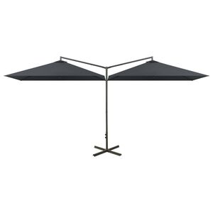 vidaXL antracitsz&uuml;rke dupla napernyő ac&eacute;lr&uacute;ddal 600 x 300 cm