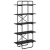 vidaXL K&ouml;nyvespolc 5 szintes 80 x 35 x 175,5 cm PB Fekete T&ouml;lgy
