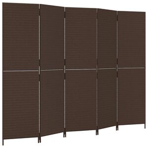 vidaXL barna 5-paneles polyrattan t&eacute;relv&aacute;laszt&oacute;