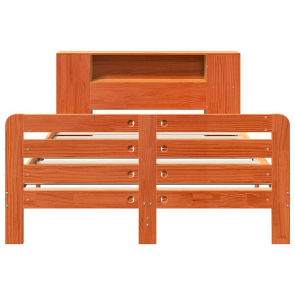 vidaXL viaszbarna t&ouml;m&ouml;r fenyőfa &aacute;gy matrac n&eacute;lk&uuml;l 140 x 190 cm