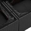 vidaXL Kerti Kanap&eacute; Szett p&aacute;rn&aacute;val t&aacute;rol&oacute;val 5 pcs Fekete Poly Rattan