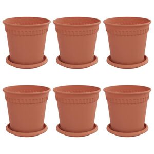 vidaXL N&ouml;v&eacute;nycser&eacute;p 6 pcs T&eacute;gla V&ouml;r&ouml;s &Oslash; 17 x 14 cm Műanyag