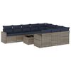 vidaXL 11 r&eacute;szes sz&uuml;rke polyrattan kerti &uuml;lőgarnit&uacute;ra p&aacute;rn&aacute;kkal