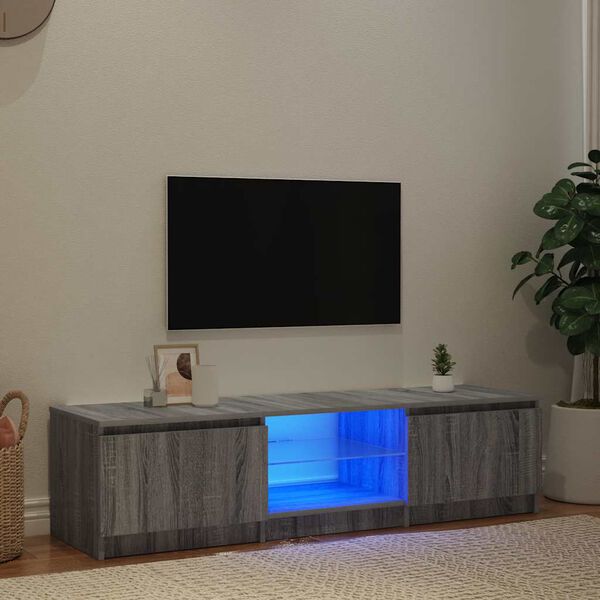 vidaXL sz&uuml;rke sonoma sz&iacute;nű TV-szekr&eacute;ny LED-ekkel 140 x 40 x 36 cm