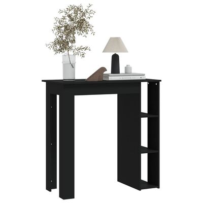 vidaXL fekete forgácslap bárasztal polccal 102 x 50 x 103,5 cm