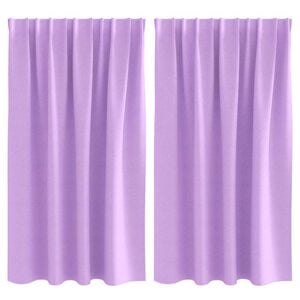 vidaXL Fekete F&uuml;gg&ouml;ny Gyűrűkkel 2 pcs Lila 140 x 140 cm Poli&eacute;szter