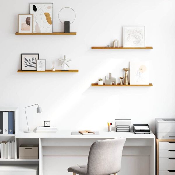 vidaXL Falpolc polcokkal t&aacute;rol&oacute;val 4 pcs B&eacute;zs 80 x 9 x 3 cm Faanyag