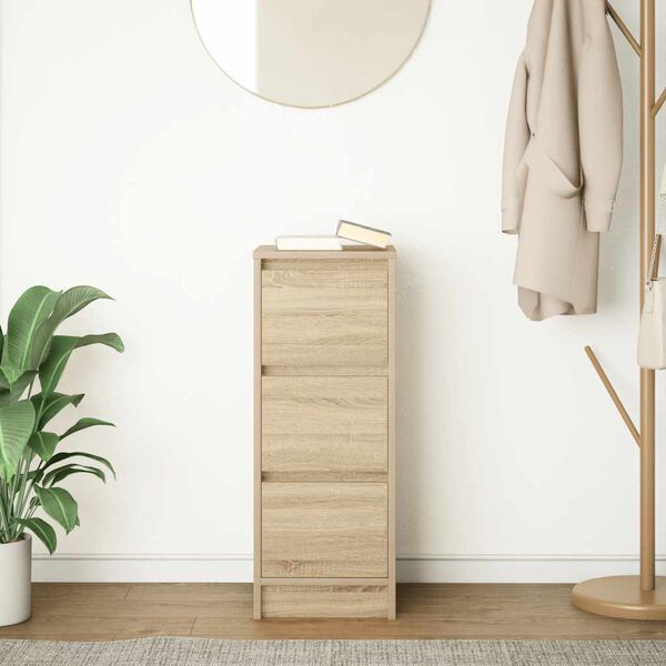 vidaXL sonoma t&ouml;lgy sz&iacute;nű szerelt fa t&aacute;lal&oacute;asztal 29,5x34x76 cm