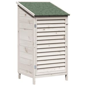 vidaXL Kerti Szerkezet Feh&eacute;r 59,5 x 56 x 113,5 cm Szil&aacute;rd fenyőfa
