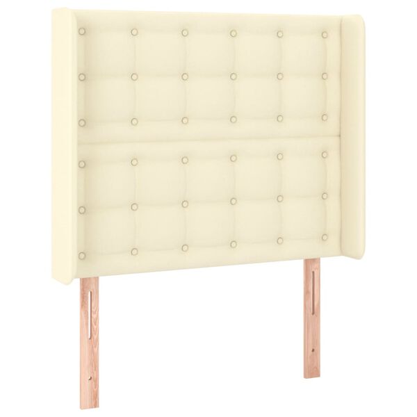 vidaXL kr&eacute;msz&iacute;nű műbőr LED-es fejt&aacute;mla 103x16x118/128 cm