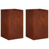 vidaXL Kerti cser&eacute;p 2 db Rozsd&aacute;s 30 x 30 x 50 cm Időj&aacute;r&aacute;s&aacute;ll&oacute; Ac&eacute;l