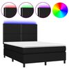 vidaXL fekete sz&ouml;vet rug&oacute;s &eacute;s LED-es &aacute;gy matraccal 140x200 cm