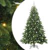 vidaXL Mű kar&aacute;csonyfa 300 LED-del &aacute;llv&aacute;nnyal Z&ouml;ld 210 cm PE &eacute;s PVC