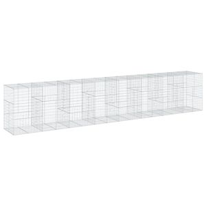 vidaXL horganyzott vas gabion kos&aacute;r fed&eacute;llel 800 x 100 x 150 cm