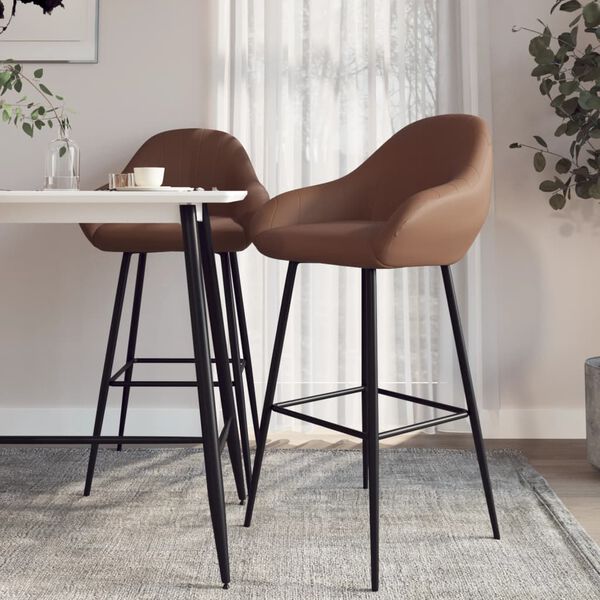 vidaXL 2 db s&ouml;t&eacute;tbarna műbőr b&aacute;rsz&eacute;k