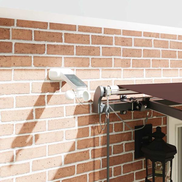 vidaXL barna automata kih&uacute;zhat&oacute; LED-es napellenző 400 x 300 cm