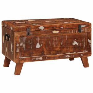 vidaXL Tároló Doboz zárral 70 x 35 x 40 cm tömör újrahasznosított fa