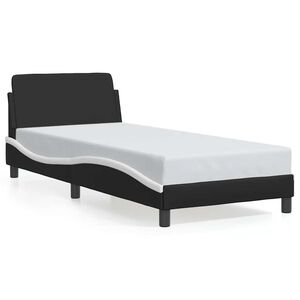 vidaXL fekete &eacute;s feh&eacute;r műbőr &aacute;gykeret Dover 90 x 200 cm