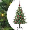 vidaXL Műfenyő vil&aacute;g&iacute;t&aacute;ssal &eacute;s g&ouml;mbk&eacute;szlettel Z&ouml;ld 120 cm PVC &eacute;s PE