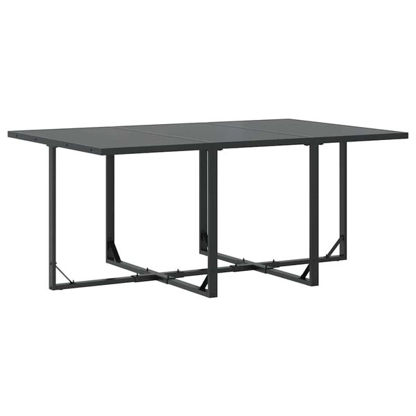 vidaXL Kert étkező szett 11 pcs Fekete Acél