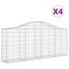vidaXL 4 db &iacute;ves horganyzott vas gabion kos&aacute;r 200x30x80/100 cm