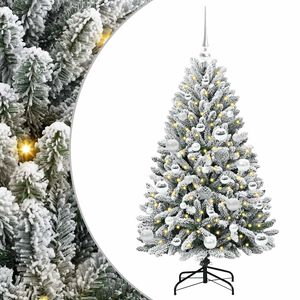 vidaXL Mű kar&aacute;csonyfa 120 cm 150 LED Meleg feh&eacute;r PVC &eacute;s Ac&eacute;l